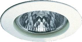 A round, silver-coloured LED ceiling spotlight with a black rim, casting light downwards. Ideal for room illumination.