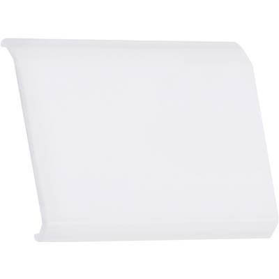 A white, curved plastic component, likely used as a side cover or edge protection in a technical or furniture context.