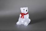 LED acrylic polar bear with a red ribbon, 16 cold white diodes