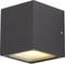 Wall Lighting Cube: Dark Grey, Downward-Directed Light. Suitable for Outdoor Use, Provides Indirect Illumination.