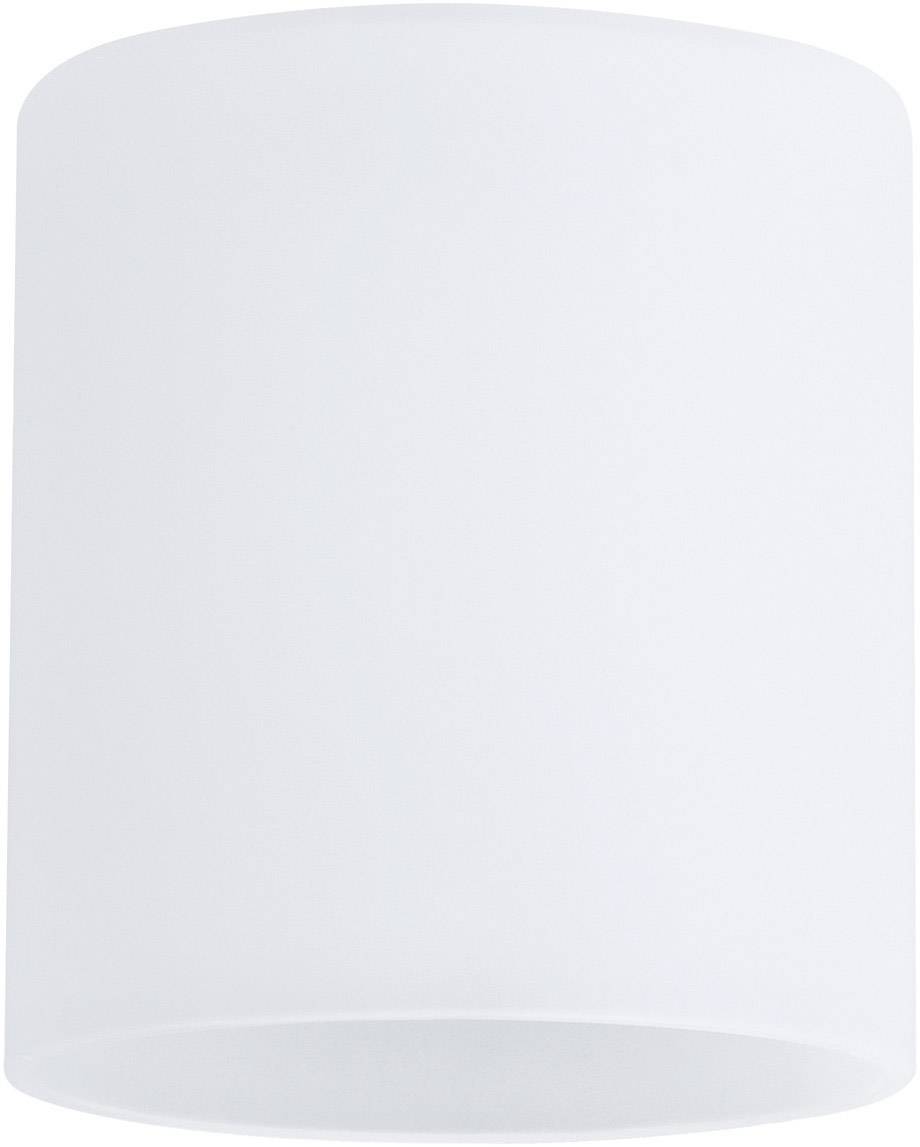 White cylindrical metal ceiling light with a minimalist design, suitable for contemporary interiors.