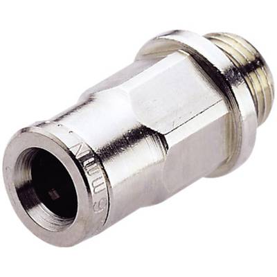 A silver metal valve with a threaded connection, shown from the side. It is smooth and cylindrical, approximately 5 mm in diameter.