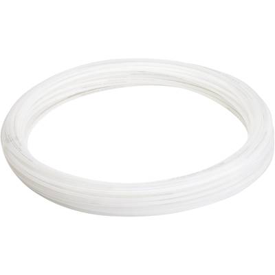 White plastic tube roll on a white background.