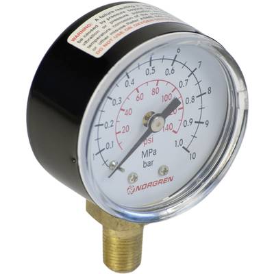 Norgren Manometer 18-013-027  Connector (pressure gauge): Bottom  0 up to 10 bar External thread R1/8 1 pc(s)