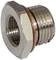 A silver metal adaptor with a threaded end and hexagonal head, used in piping systems.