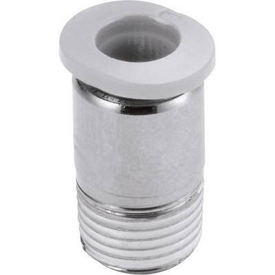 A silver, cylindrical metal cap with a large upper mouthpiece and threading at the bottom.