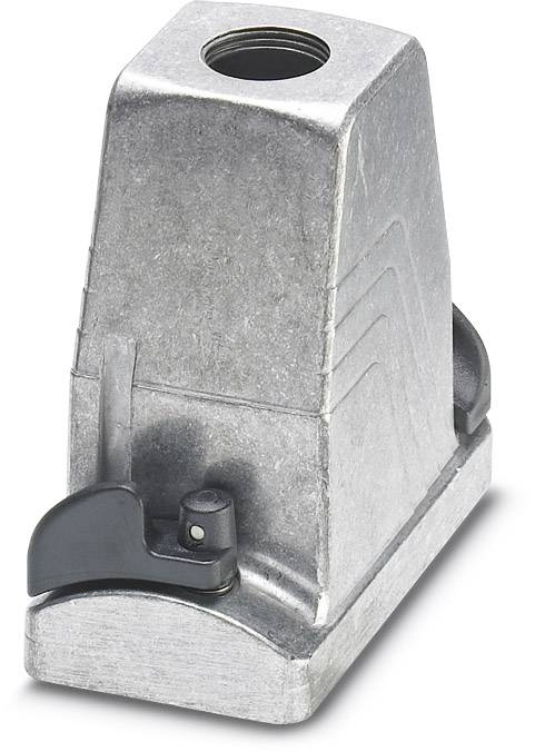 Metal mounting base, trapezoidal, with integrated threaded bore at the top and side lever locking mechanism.