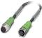 A green, industrial plug cable with male and female connectors, suitable for robust connections in industrial applications.