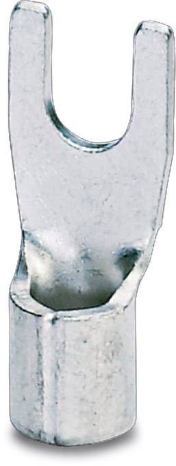Metal cable lug with U-shaped terminal for electrical cable. Suitable for secure, fixed connections.