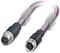 Lila cable with two black connectors, five-pole, one male and one female, for electrical connections.