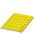 Yellow plastic ramp with brick-effect design, suitable for use as a transition or bridge. Ideal for industrial environments.