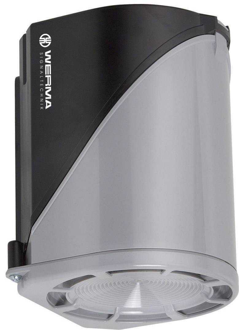 A silver and black device with the 'WERMA Signaltechnik' logo, likely a signal device or warning light.