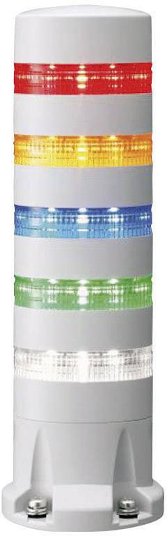 A multi-coloured signal tower with five illuminated levels: Red, Orange, Blue, Green and White, for indicating operational states.