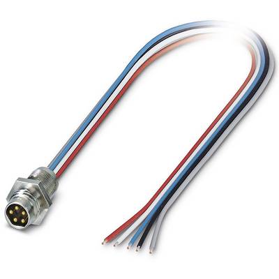 A multi-core cable with a six-pin plug at the end, the cores in different colours.