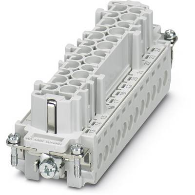 A grey electrical connector housing with multiple terminals and a fastening screw, numbered from 1 to 26.