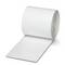 A roll of white toilet paper, partially unrolled, lies on a white surface.