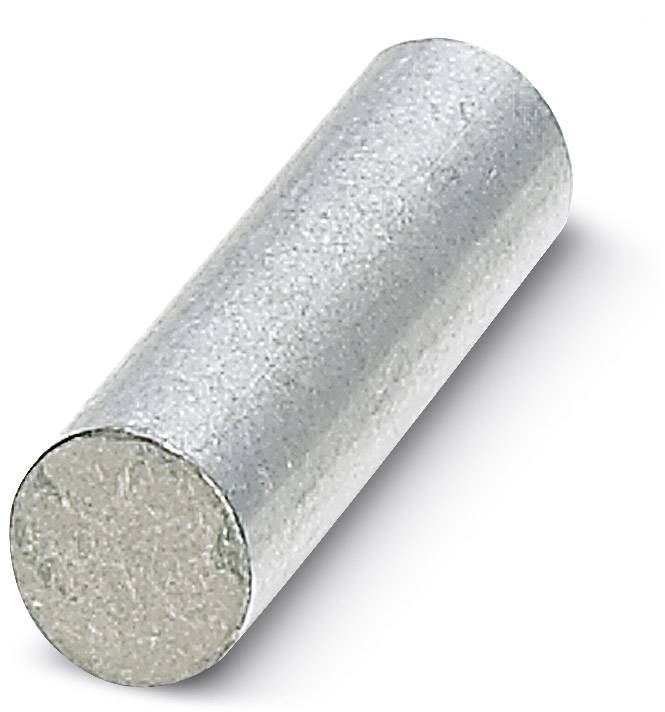 Silver cylindrical metal rod against a white background.