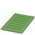 Green plastic mesh with parallel slits, suitable for ventilation or drainage purposes.