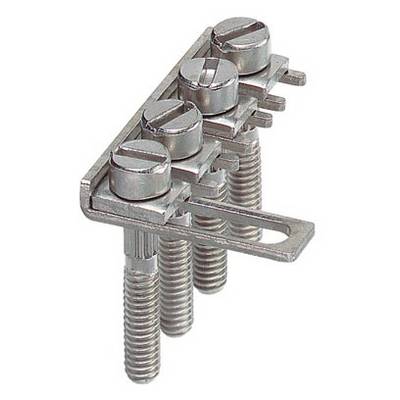 Four silver screws in a mounting bracket with horizontal slots. Screws have flat heads with a cross-head pattern.
