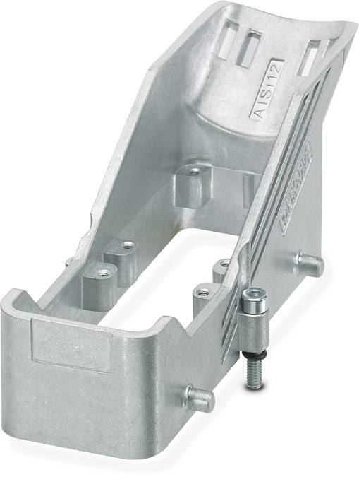 Metal mounting bracket with screw, suitable for industrial applications. Side view shows fixing details and mountable structure.