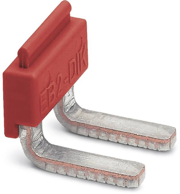 A red safety plug made of metal and plastic, typically used for an electrical circuit breaker.