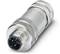 A silver-coloured connector with multiple round metal pins, suitable for electronic connections and robust applications.