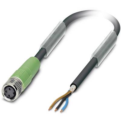 An industrial cable with a green plug and open cable ends for connection, suitable for machinery or plant installation.