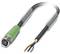 An industrial cable with a green plug and open cable ends for connection, suitable for machinery or plant installation.