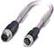 Lila M12 data cable with black plug, perfect for industrial applications.
