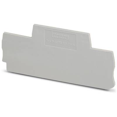 Grey cover cap for terminal block, model 'Type D-STTB 2.5-TWIN' by Phoenix Contact, rectangular with rounded edges.