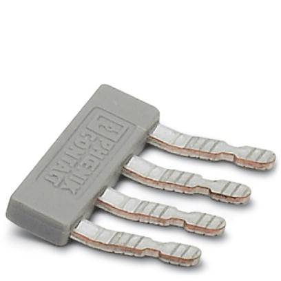 A grey electronic component with six curved metal terminals. It is inscribed with 'Phoenix Contact'.