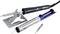 'Soldering iron and desoldering pump on white background; tool set for soldering and desoldering.'