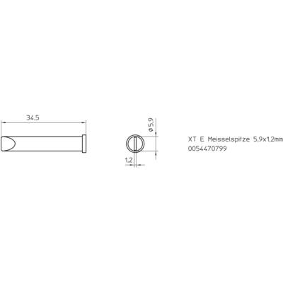 Weller XT-E Soldering tip Chisel-shaped Tip size 5.9 mm Tip length 35 mm Content 1 pc(s)