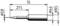 Technical drawing of a soldering tip, dimensions: length 55 mm, tip 0.8 mm diameter, grip area 6.6 mm and 8.5 mm diameter.