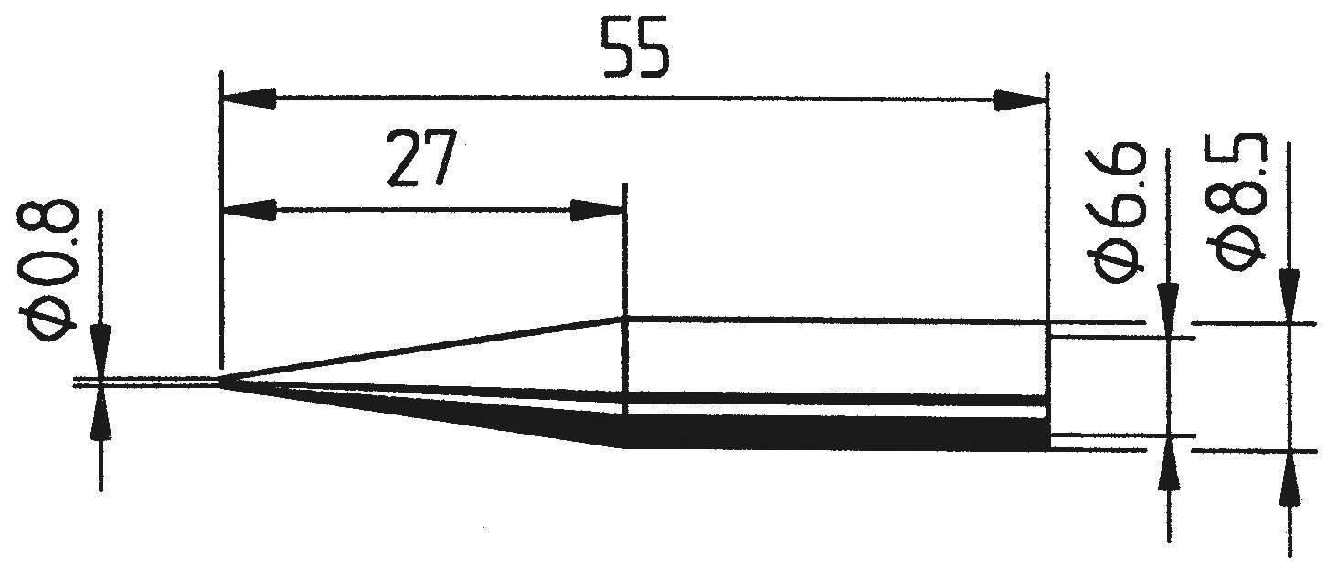 Ersa 842 SD LF Soldering tip Pencil-shaped, elongated Tip size 0.8 mm Content 1 pc(s)