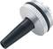 A silver metal valve with a black rubber mouthpiece, likely for a liquid pump.