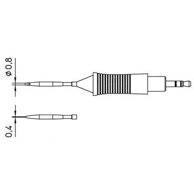 Weller RT9 Soldering tip Chisel-shaped, straight Tip size 0.8 mm Tip length 24 mm Content 1 pc(s)