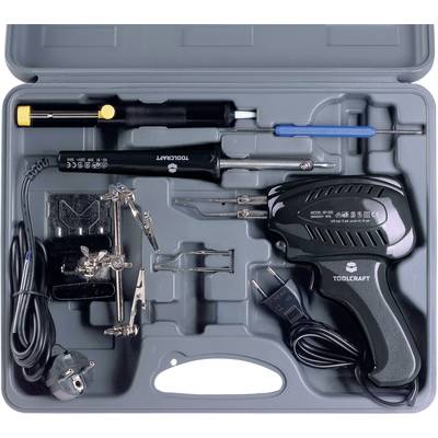 TOOLCRAFT SK 3000 Soldering iron kit 230 V 100 W Nickel-plated  + solder gun, + tray, + Third Hand, + desoldering pump, 
