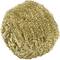 A gold-coloured metal scourer used for cleaning stubborn grime on pots and pans.
