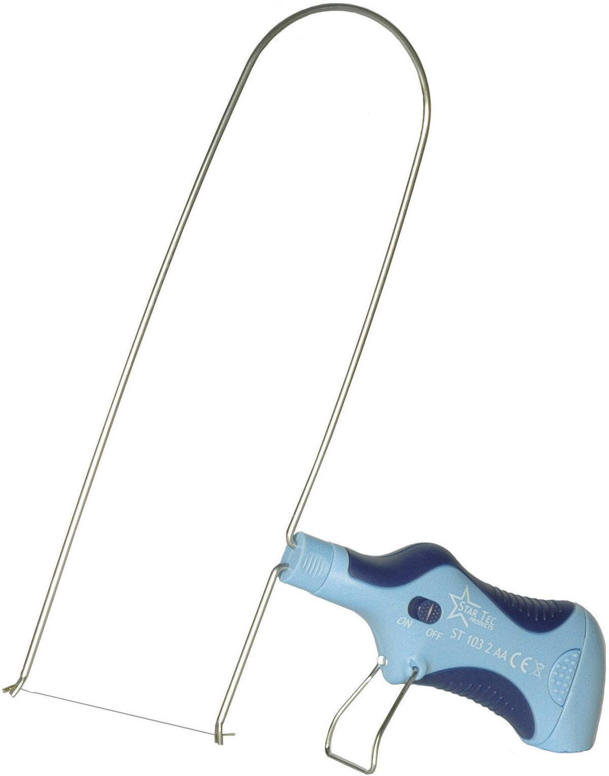 Bow saw with blue handle, suitable for precise cutting.