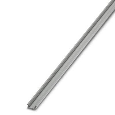 A long, silver metal profile with a grooved surface that potentially serves as a rail or guide element.