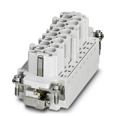 A white electrical connector with multiple terminal blocks and screws, suitable for industrial applications.