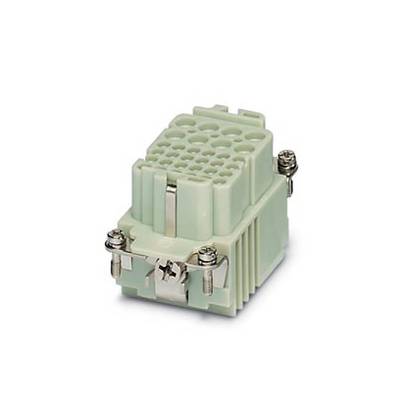 Rectangular plastic connector with multiple metal contacts, suitable for industrial applications.