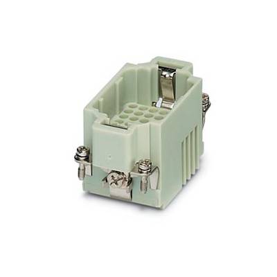 A rectangular, light green electrical plug with multiple pins and screws, used for connecting cables in electronic devices.