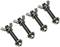 Four metal screws with wing nuts, arranged side by side, demonstrate the fastening function.