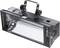 A black strobe light device with ventilation slots on the sides and a handle on top. Ideal for stage or disco lighting.