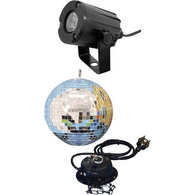 Eurolite 50101856 LED (monochrome) Mirror ball set  incl. LED lighting, incl. motor 20 cm