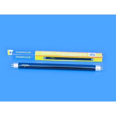 UVC tube by Omnilux, 8W, Model G8 T5, 22x167mm, against a blue background with packaging.