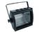 A black stage spotlight with a pivoting handle and mesh cover, suitable for professional lighting in theatres or events.