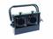 A black stage light with two round spotlights and a carry handle, suitable for professional lighting applications.